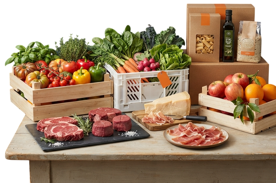 Alimentos frescos que suministra FIMC en Querétaro: carnes, lácteos, frutas, verduras y abarrotes